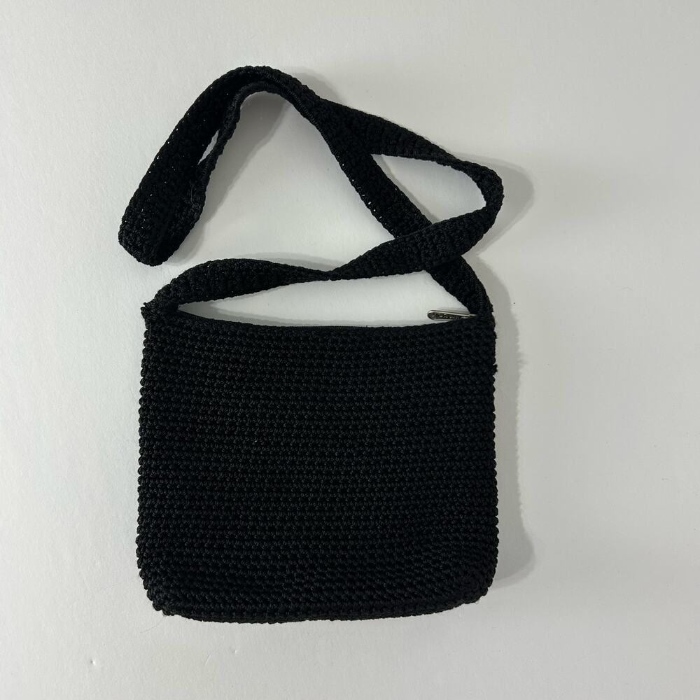 The Sak Purse Black Knit Crochet Shoulder Bag Boho